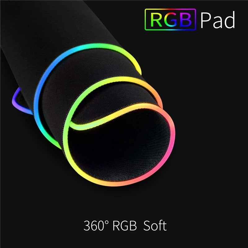 RGB Gaming Mouse Pad LED Light Mouse Pad Comfortable Non Slip Mice Mat Soft Mousepad Non-slip Rubber Base For PC Laptop Computer