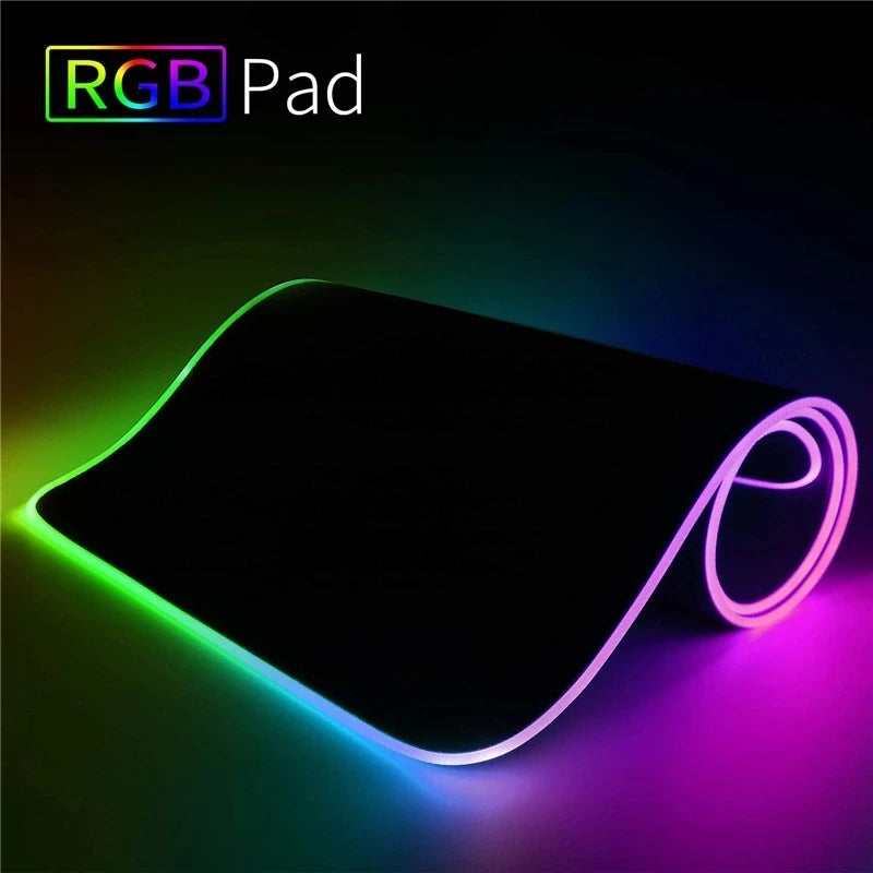 RGB Gaming Mouse Pad LED Light Mouse Pad Comfortable Non Slip Mice Mat Soft Mousepad Non-slip Rubber Base For PC Laptop Computer